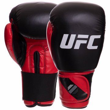 Перчатки боксерские на липучке PU UFC PRO Compact UHK-69999 L красный-черный UHK-69999 фото