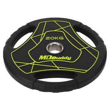 Млинці диски поліуретанові з потрійним хватом та металевою втулкою MD Buddy TA-9647-20 51мм 20кг чорний TA-9647-20 фото