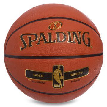 Мяч баскетбольный резиновый SPALDING NBA GOLD SERIES OUTDOOR 83492Z размер 7 оранжевый 83492Z фото