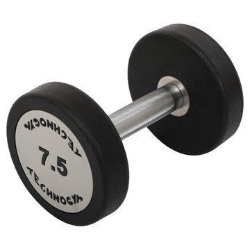 Гантель цільна професійна з поліуретановим покриттям TECHNOGYM TG-1834-7_5 1шт 7,5кг чорний-сірий TG-1834-7_5 фото