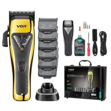 Машинка для стрижки VGR V-015 акумуляторна бездротова професійна 6 насадок ws87643 фото