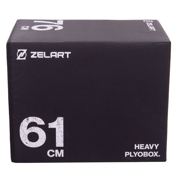 Бокс плиометрический тумба для кроссфита Плиобокс Anti-slip Plyo box Record TA-3275 1шт 51-61-76см черный TA-3275 фото