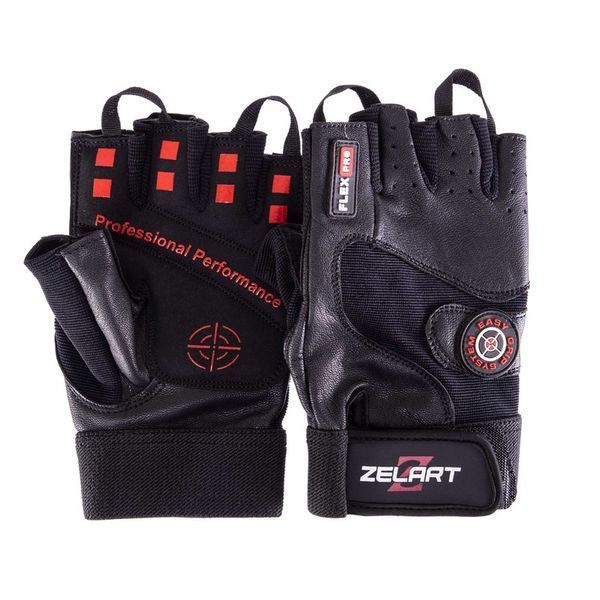 Перчатки спортивные кожаные Zelart SB-161552 S-XXL черный XL SB-161552 фото