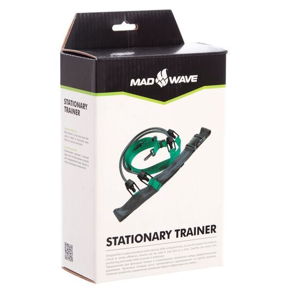 Поясной тренажер для плавания по разделительным дорожкам MadWave STATIONARY TRAINER M077401000W длина-1,1м черный M077401000W фото