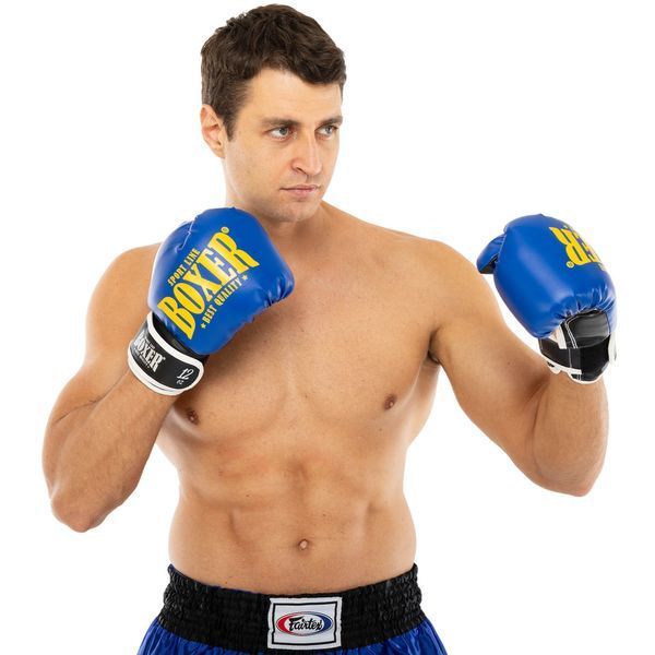 Перчатки боксерские на липучке искусственная кожа BOXER NEW 2022-N 10-16 унций цвета в ассортименте 10 унции 2022-N фото