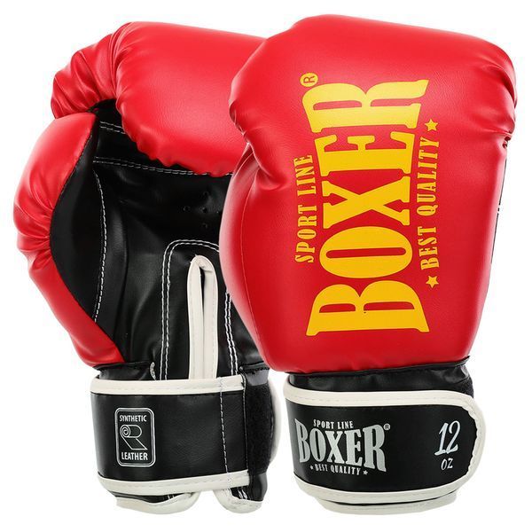 Перчатки боксерские на липучке искусственная кожа BOXER NEW 2022-N 10-16 унций цвета в ассортименте 10 унции 2022-N фото