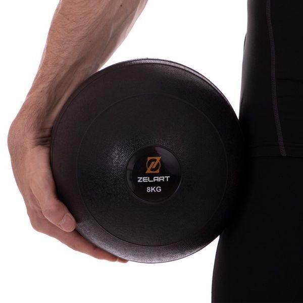 Слэмбол мяч набивной для кроссфита и фитнеса Slam Ball Zelart FI-2672-8 8кг чорний FI-2672-8 фото