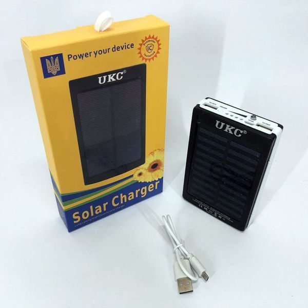 УМБ Power Bank Solar 40000 mAh мобільне зарядне із сонячною панеллю та лампою. Колір: чорний ws44689-3 фото