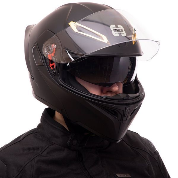 Мотошлем модуляр (flip-up) QKE M-8525 M-XL черный M M-8525 фото