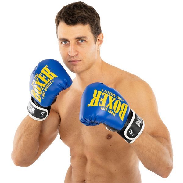 Перчатки боксерские на липучке искусственная кожа BOXER NEW 2022-N 10-16 унций цвета в ассортименте 10 унции 2022-N фото