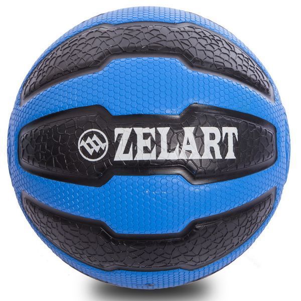 Медбол м'яч медичний Medicine Ball Zelart FI-0898-8 8кг чорний-блакитний FI-0898-8 фото