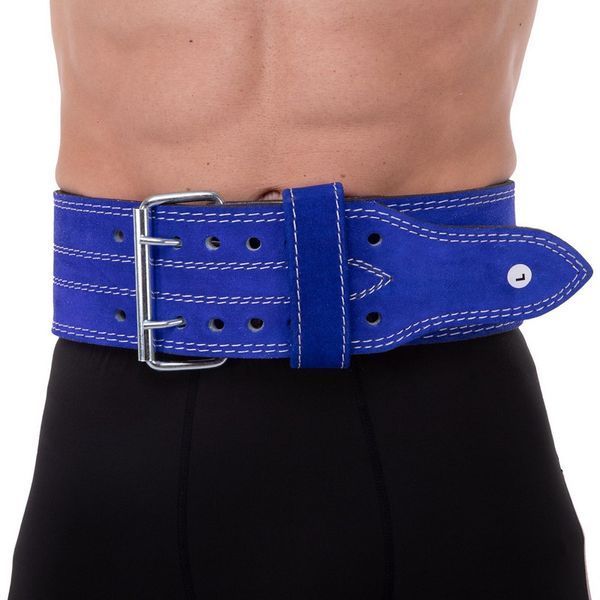 Пояс для пауэрлифтинга кожаный Zelart SB-165155 спинка-10см размер-XS-XXL синий SB-165155 фото