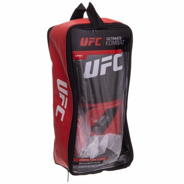 Перчатки боксерские на липучке PU UFC PRO Compact UHK-69999 L красный-черный UHK-69999 фото
