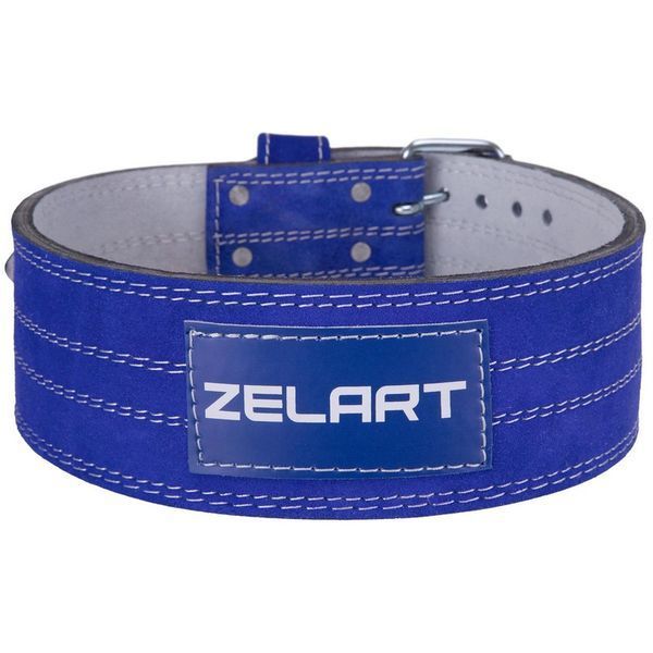 Пояс для пауэрлифтинга кожаный Zelart SB-165155 спинка-10см размер-XS-XXL синий SB-165155 фото
