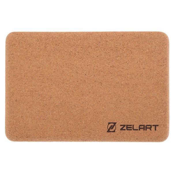 Блок для йоги пробковый Zelart FI-7850-4 светло-коричневый FI-7850-4 фото