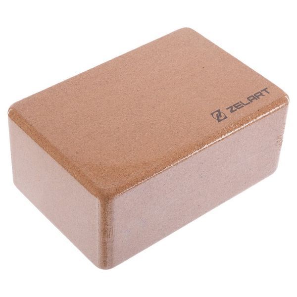 Блок для йоги пробковый Zelart FI-7850-4 светло-коричневый FI-7850-4 фото
