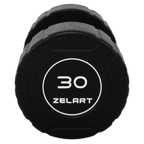 Гантель цільна професійна CPU покриття Zelart TA-3111-30 1шт 30кг чорний TA-3111-30 фото