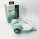 Беспроводные наушники с кошачьими ушками и RGB подсветкой Cat VZV 23M. Цвет: зеленый ws53257-1 фото 2