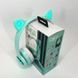 Беспроводные наушники с кошачьими ушками и RGB подсветкой Cat VZV 23M. Цвет: зеленый ws53257-1 фото 1