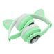 Беспроводные наушники с кошачьими ушками и RGB подсветкой Cat VZV 23M. Цвет: зеленый ws53257-1 фото 10
