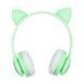 Беспроводные наушники с кошачьими ушками и RGB подсветкой Cat VZV 23M. Цвет: зеленый ws53257-1 фото 7