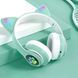 Беспроводные наушники с кошачьими ушками и RGB подсветкой Cat VZV 23M. Цвет: зеленый ws53257-1 фото 4