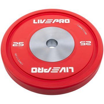 Бамперні диски гумові Bumper Plates LiveUp LP8335-25 o50.5мм 25кг червоний LP8335-25 фото
