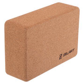 Блок для йоги пробковый Zelart FI-7850-3 коричневый FI-7850-3 фото