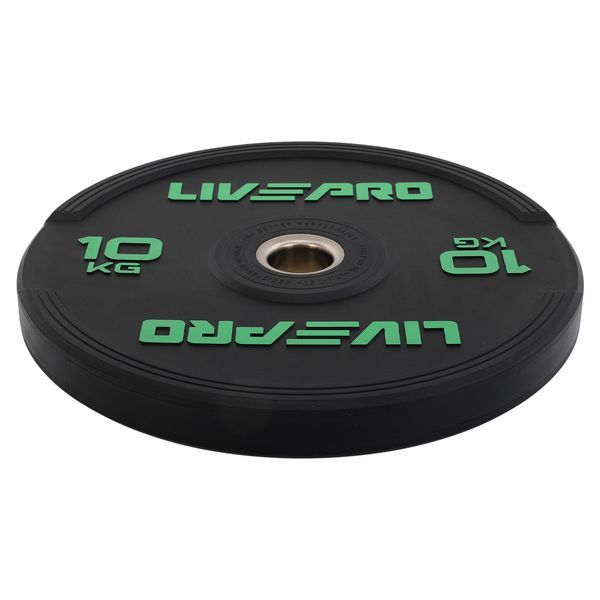 Бамперные диски резиновые Bumper Plates LiveUp LP8331-10 o50.5мм 10кг черный LP8331-10 фото