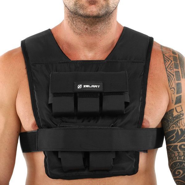 Жилет обважнювач з регульованою вагою Zelart WEIGTH VEST TA-7815-10 вага-1-10кг чорний TA-7815-10 фото