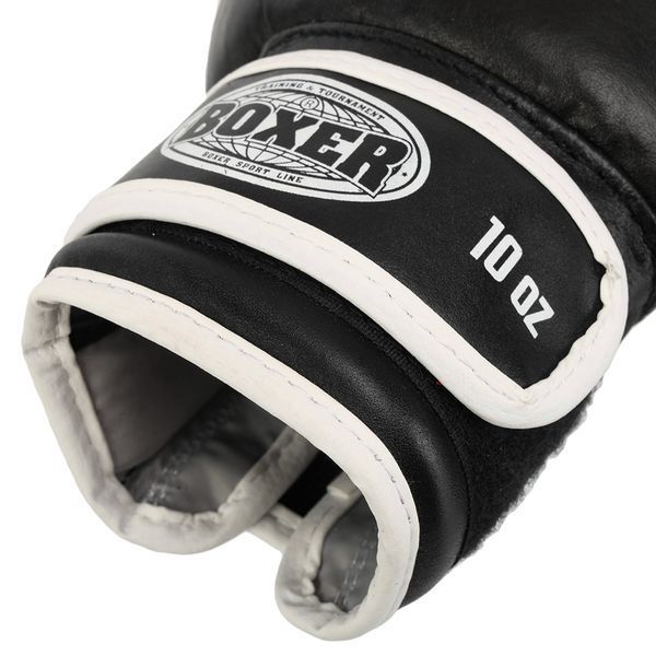 Рукавиці боксерські на липучці шкіряні BOXER 2023 10-12унцій кольори в асортименті 10 унції 2023 фото