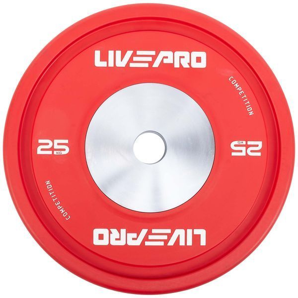 Бамперні диски гумові Bumper Plates LiveUp LP8335-25 o50.5мм 25кг червоний LP8335-25 фото