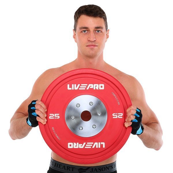 Бамперні диски гумові Bumper Plates LiveUp LP8335-25 o50.5мм 25кг червоний LP8335-25 фото