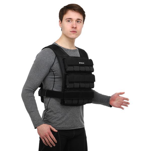 Жилет утяжелитель с регулируемым весом Zelart WEIGTH VEST TA-7815-30 вес-1-30кг черный TA-7815-30 фото