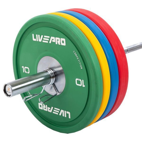 Бамперні диски гумові Bumper Plates LiveUp LP8335-25 o50.5мм 25кг червоний LP8335-25 фото