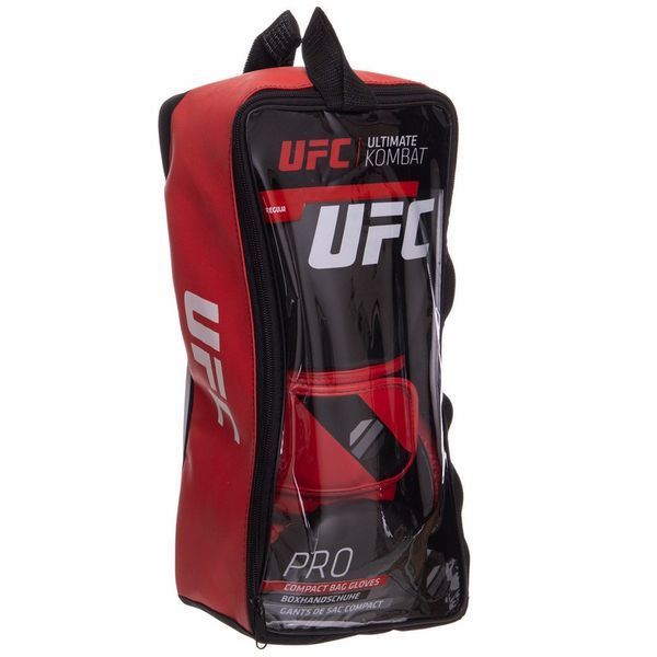 Перчатки боксерские на липучке PU UFC PRO Compact UHK-69998 S-M красный-черный UHK-69998 фото