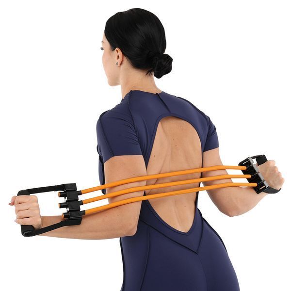 Эспандер трубчатый с ручками SP-Sport Resistance Band 8021-4 нагрузка-18кг длина-75см желтый 8021-4 фото