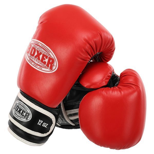 Рукавиці боксерські на липучці шкіряні BOXER 2023 10-12унцій кольори в асортименті 10 унції 2023 фото