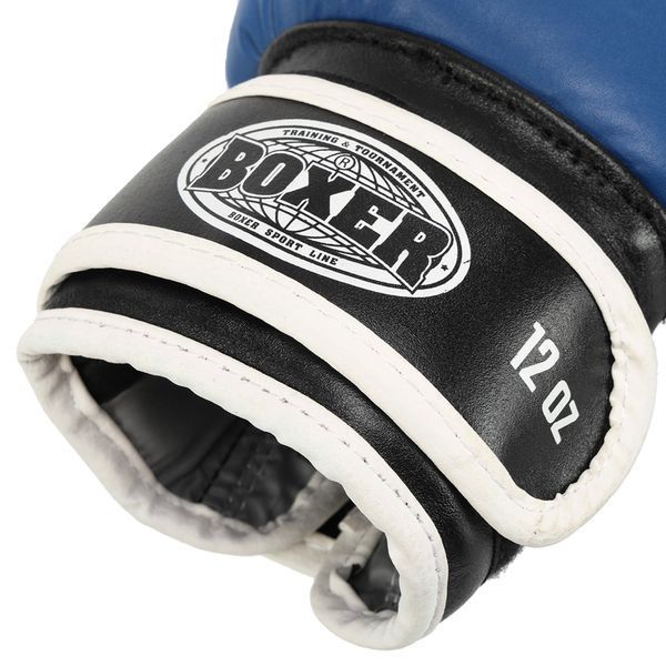 Рукавиці боксерські на липучці шкіряні BOXER 2023 10-12унцій кольори в асортименті 10 унції 2023 фото
