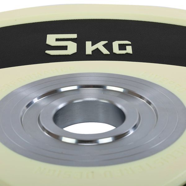 Бамперні диски поліуретанові Bumper Plates LiveUp LP8027-5 o50.5мм 5кг білий-чорний LP8027-5 фото