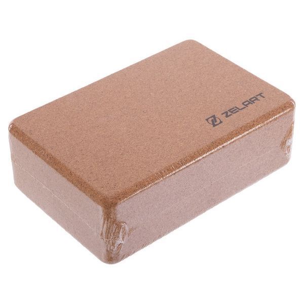Блок для йоги пробковый Zelart FI-7850-3 коричневый FI-7850-3 фото