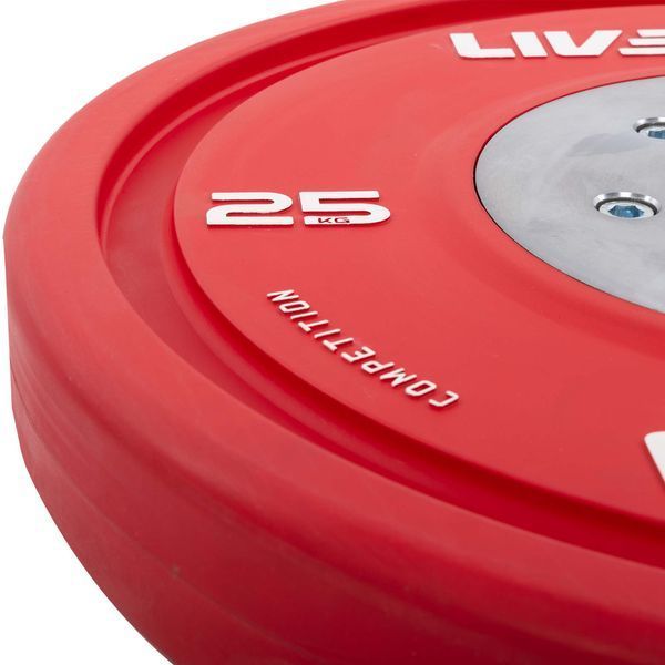 Бамперні диски гумові Bumper Plates LiveUp LP8335-25 o50.5мм 25кг червоний LP8335-25 фото