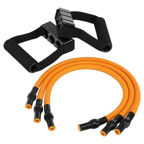 Эспандер трубчатый с ручками SP-Sport Resistance Band 8021-4 нагрузка-18кг длина-75см желтый 8021-4 фото