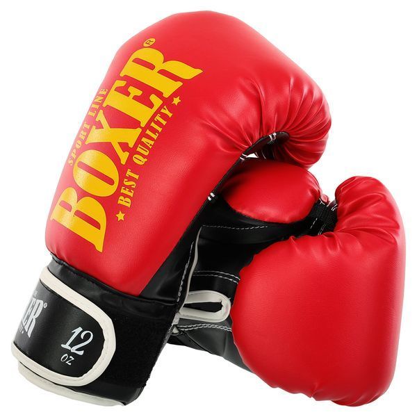 Рукавиці боксерські на липучці штучна шкіра BOXER NEW 2022-N 10-16 унцій кольори в асортименті 10 унції 2022-N фото