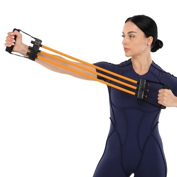 Эспандер трубчатый с ручками SP-Sport Resistance Band 8021-4 нагрузка-18кг длина-75см желтый 8021-4 фото