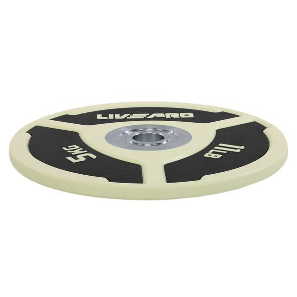 Бамперні диски поліуретанові Bumper Plates LiveUp LP8027-5 o50.5мм 5кг білий-чорний LP8027-5 фото