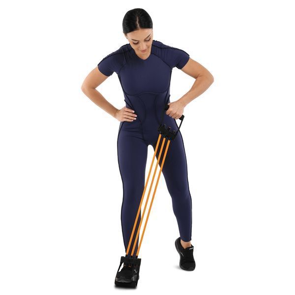 Эспандер трубчатый с ручками SP-Sport Resistance Band 8021-4 нагрузка-18кг длина-75см желтый 8021-4 фото