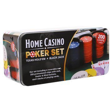 Набор для покера в металлической коробке Home casino Poker set SP-Sport IG-8653 200 фишек IG-8653 фото