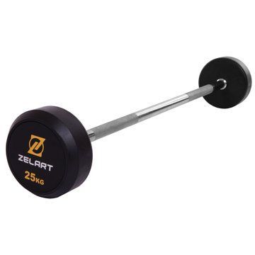 Штанга нерозбірна з фіксованою вагою пряма гумова Zelart Rubber Coated Barbell TA-2685-25 довжина-95см 25кг чорний TA-2685-25 фото