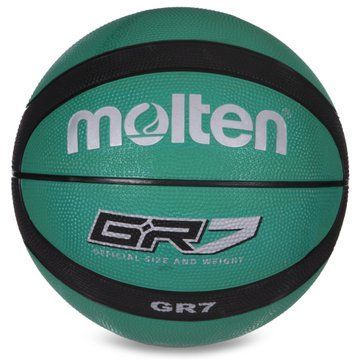 Мяч баскетбольный резиновый MOLTEN GR7 BGR7-GK-SH размер 7 зеленый-черный BGR7-GK-SH фото